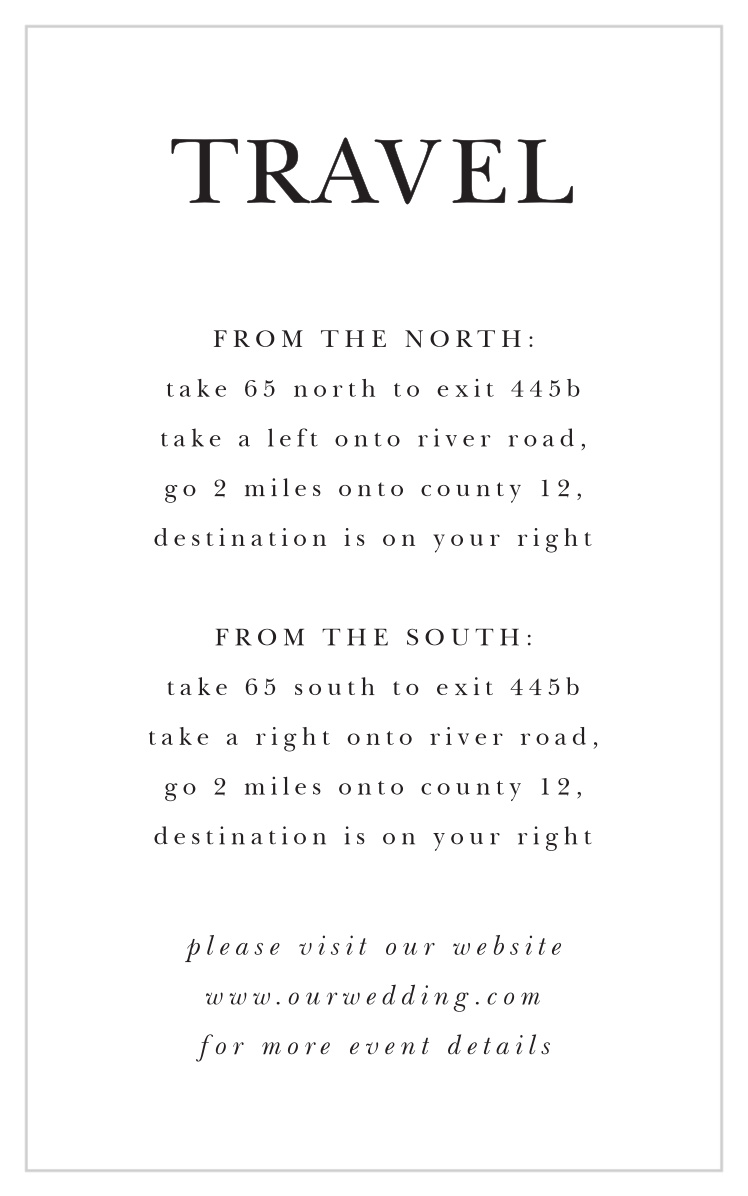 Classic Type Direction Cards