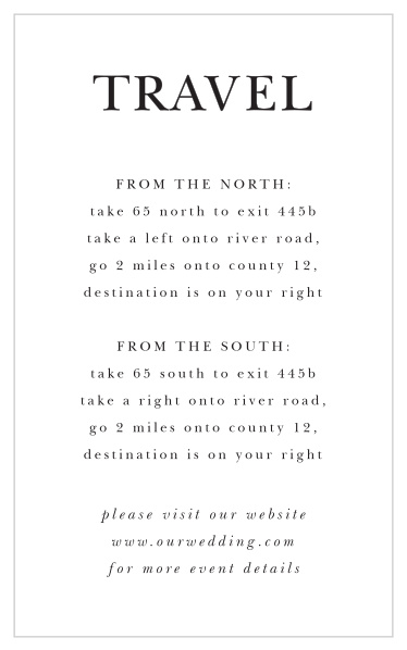 Classic Type Direction Cards
