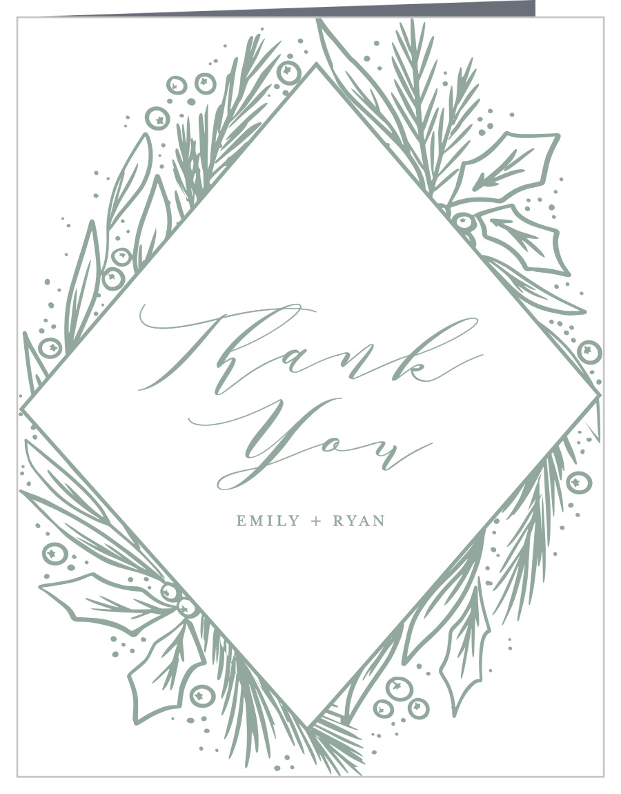 Winter Wreath Wedding Thank You Cards