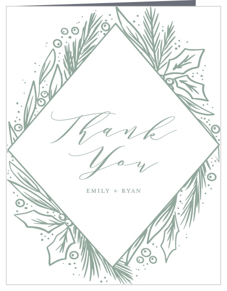 Winter Wreath Wedding Thank You Cards