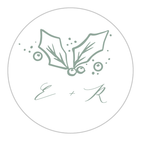Winter Wreath Wedding Stickers