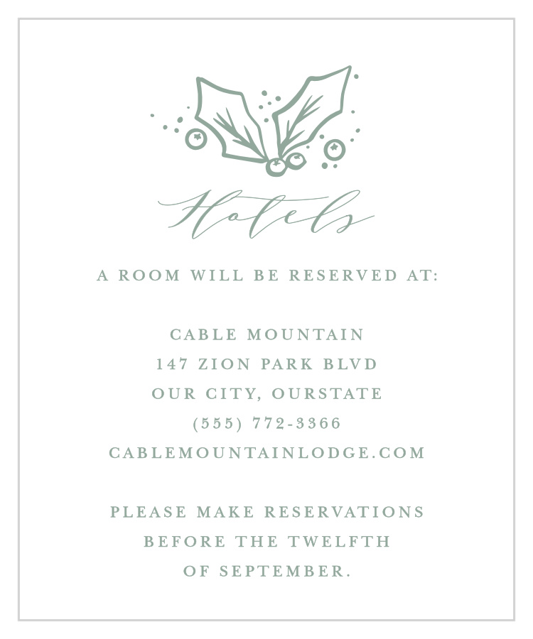 Winter Wreath Accommodation Cards
