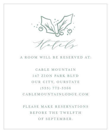 Winter Wreath Accommodation Cards
