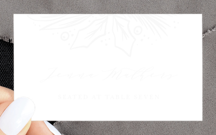 Winter Wreath Clear Place Cards