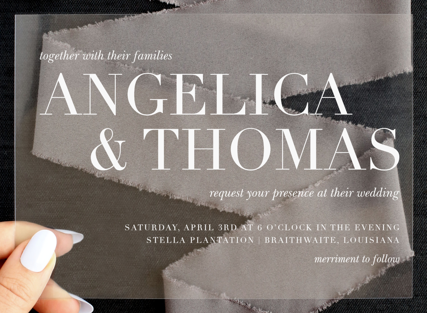 Classic Editorial Clear Wedding Invitations
