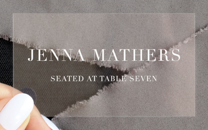 Classic Editorial Clear Place Cards