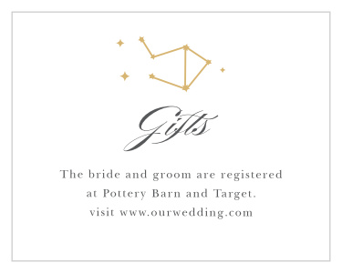 Our Classic Constellation Foil Registry Cards are the best way to inform your guests where to look for the perfect gift!