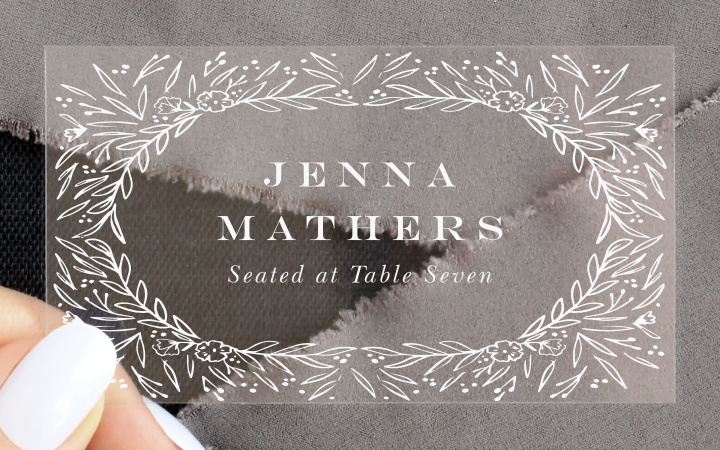 Framed Love Clear Place Cards