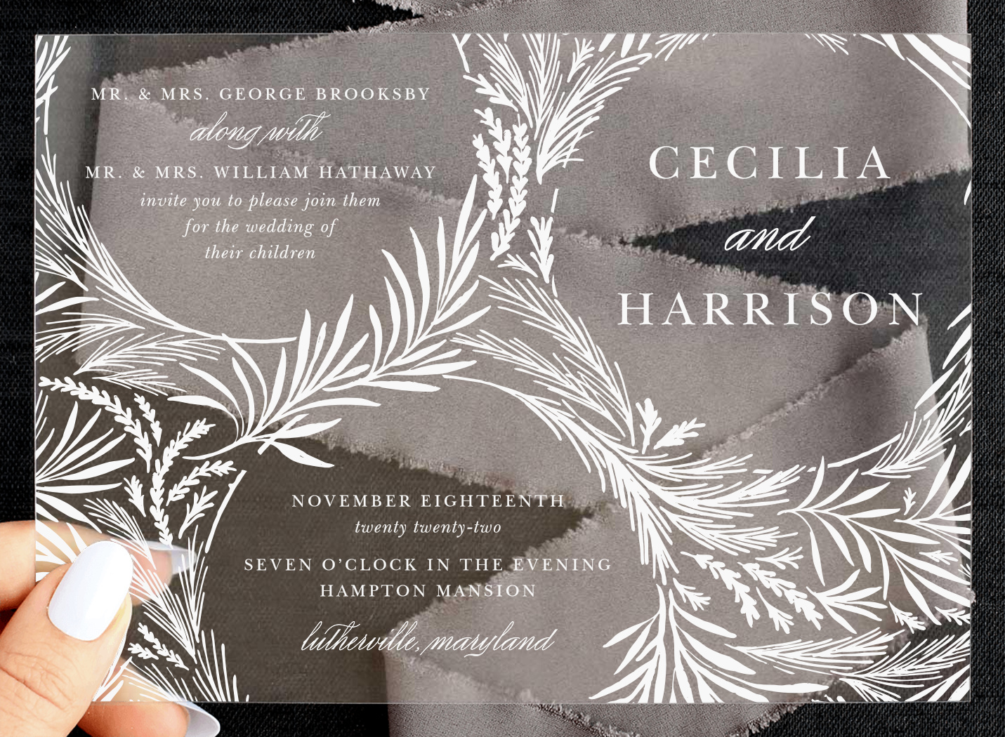 Garden Circles Clear Wedding Invitations