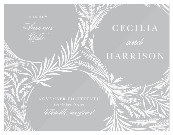 Announce your big news with your closest family and friends, by sending our rustic Garden Circles Clear Save The Date Cards!