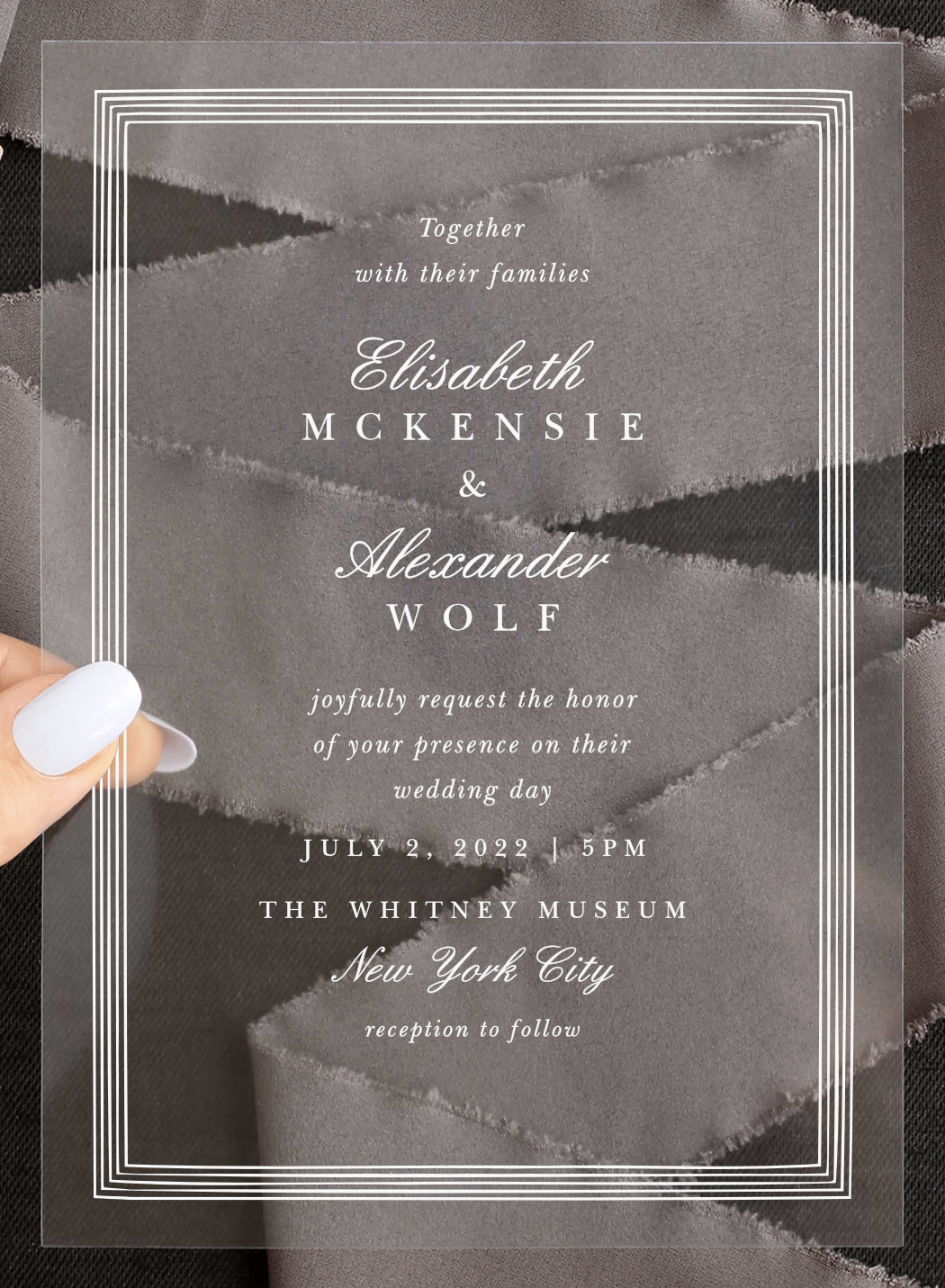 Lovely Frame Clear Wedding Invitations