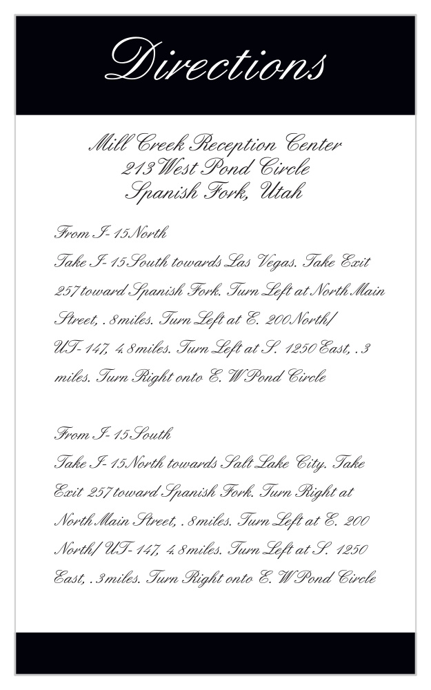 Forever Chic Direction Cards