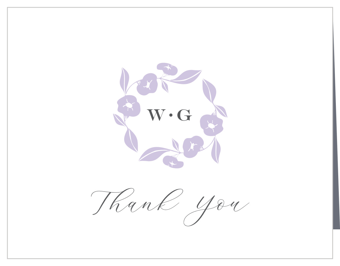 Graphic Wreath Wedding Thank You Cards