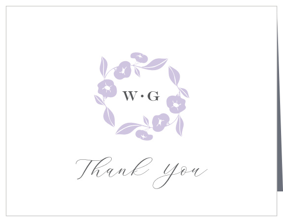 Graphic Wreath Wedding Thank You Cards