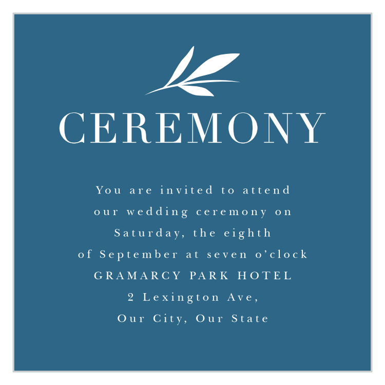 Offset Blooms Ceremony Cards