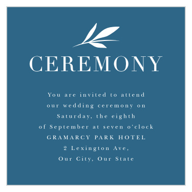 Offset Blooms Ceremony Cards