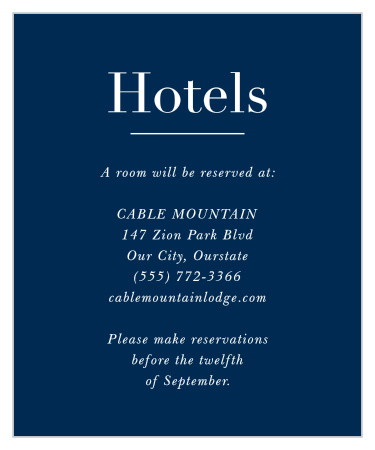 Chapter One Accommodation Cards