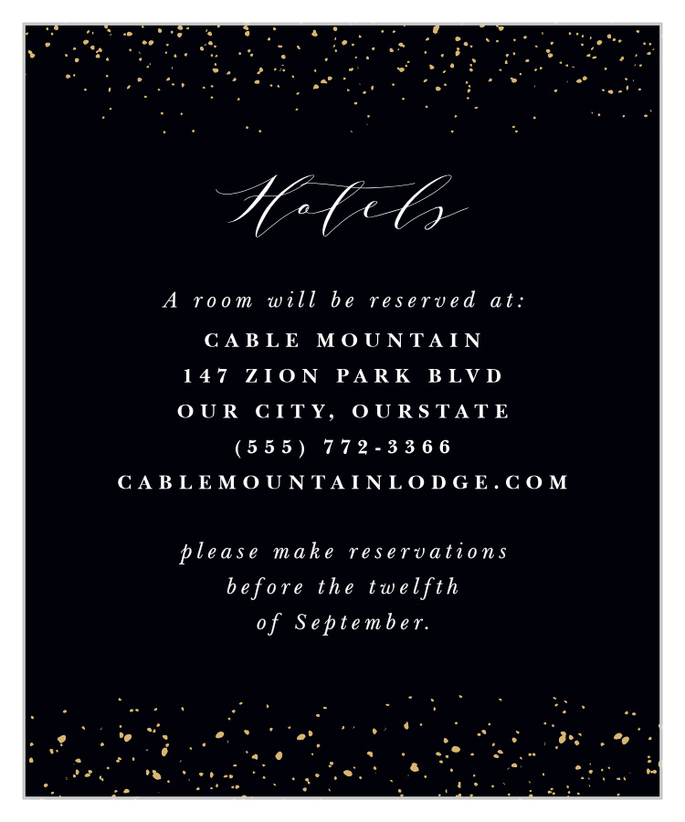 Stunning Stardust Accommodation Cards