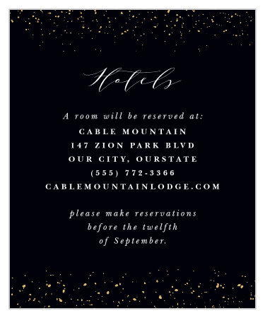 Stunning Stardust Accommodation Cards