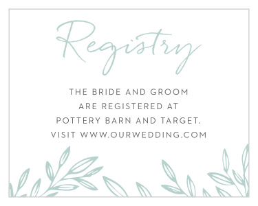 Our Botanical Greenhouse Registry Cards inform family and friends where you would like your wedding gifts from. 