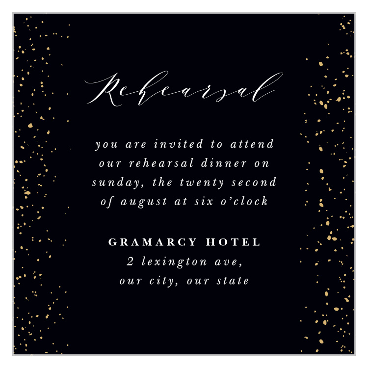 Stunning Stardust Rehearsal Cards