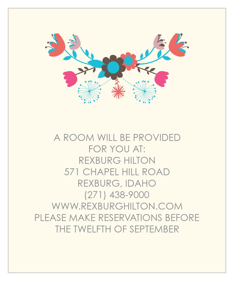 Flowering Frame Accommodation Cards