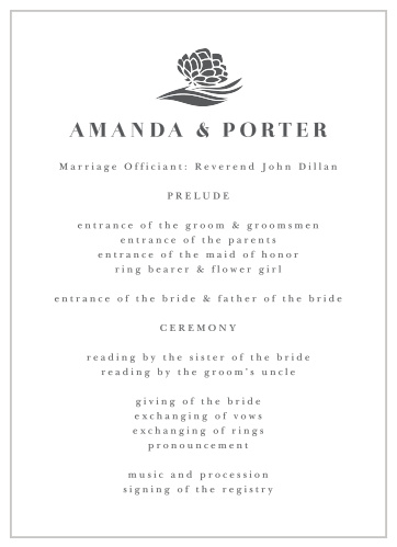 Rich Florals Wedding Programs