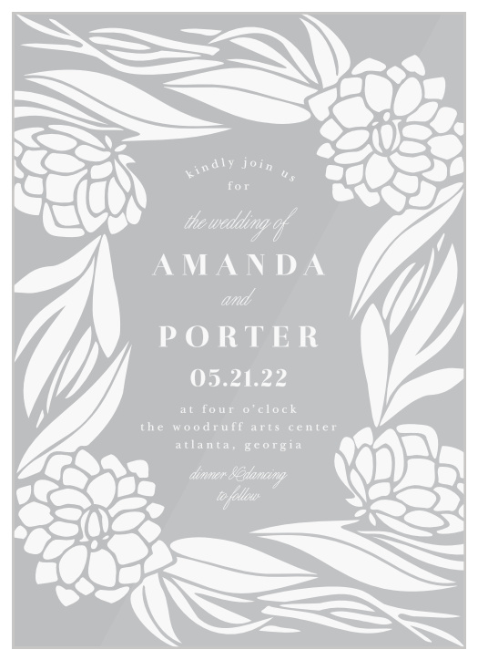 Share your wedding information in style with our Rich Florals Clear Wedding Invitations.
