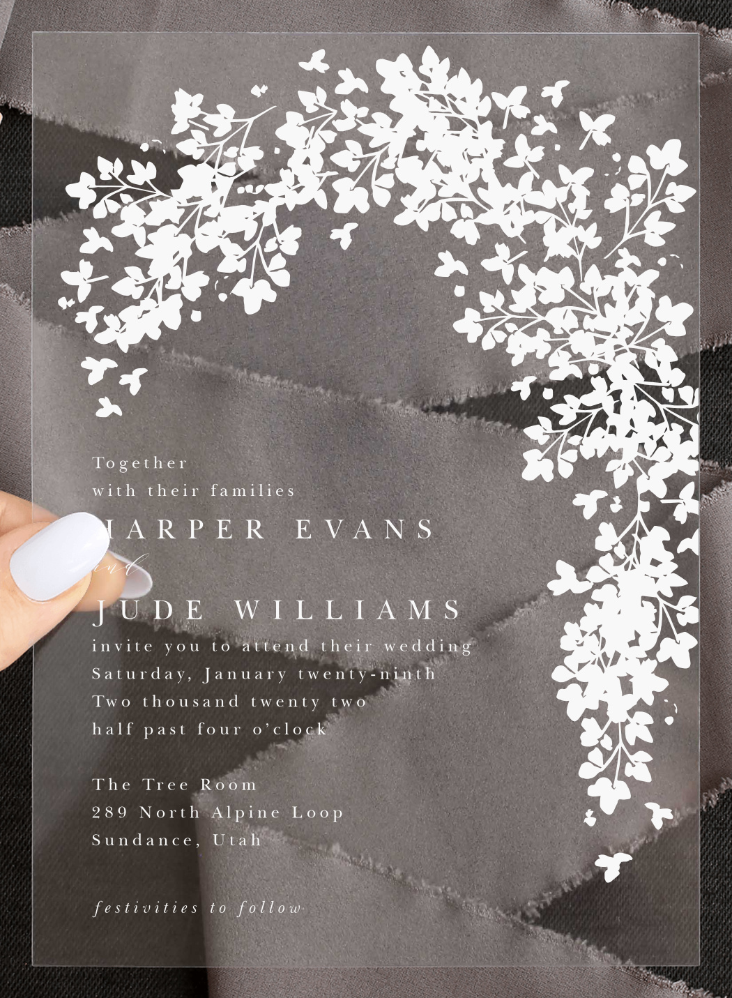 Botanical Arch Clear Wedding Invitations