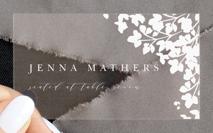Botanical Arch Clear Place Cards