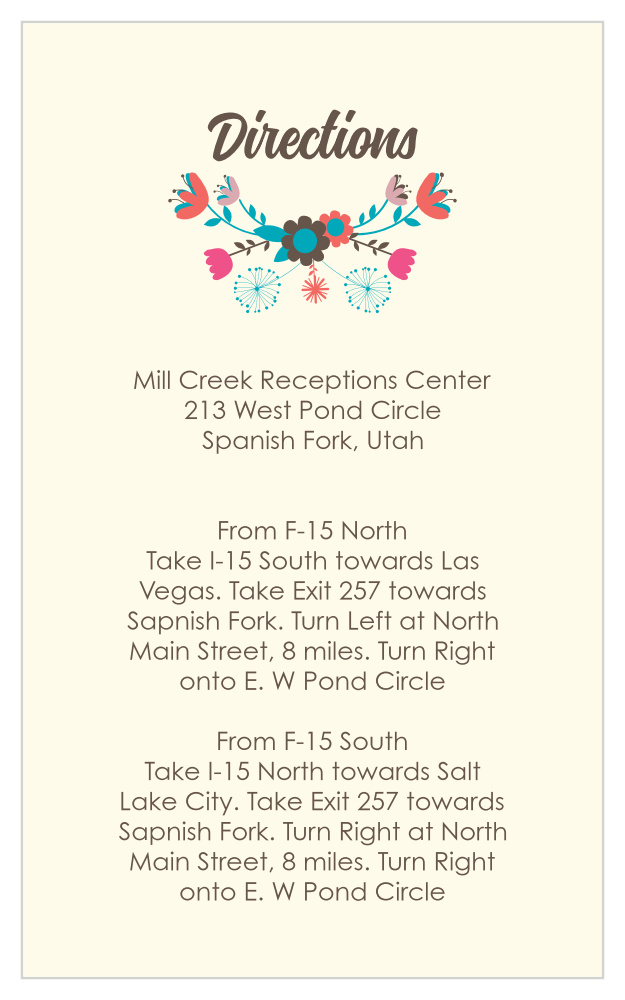 Flowering Frame Direction Cards