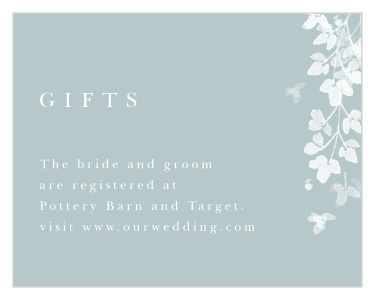 Let your guests know where you've chosen to list your registries, by customizing our Botanical Arch Registry Cards!
