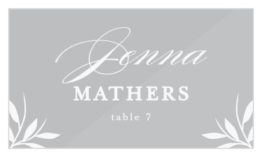 Our Floral Surround Clear Place Cards guide friends and family to their seats for your wedding reception.