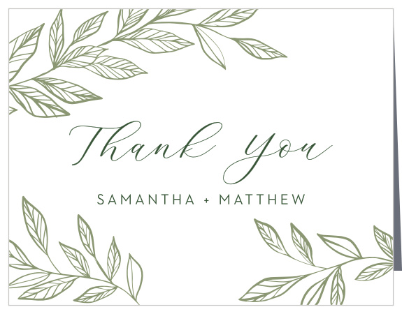 Wispy Leaves Wedding Thank You Cards