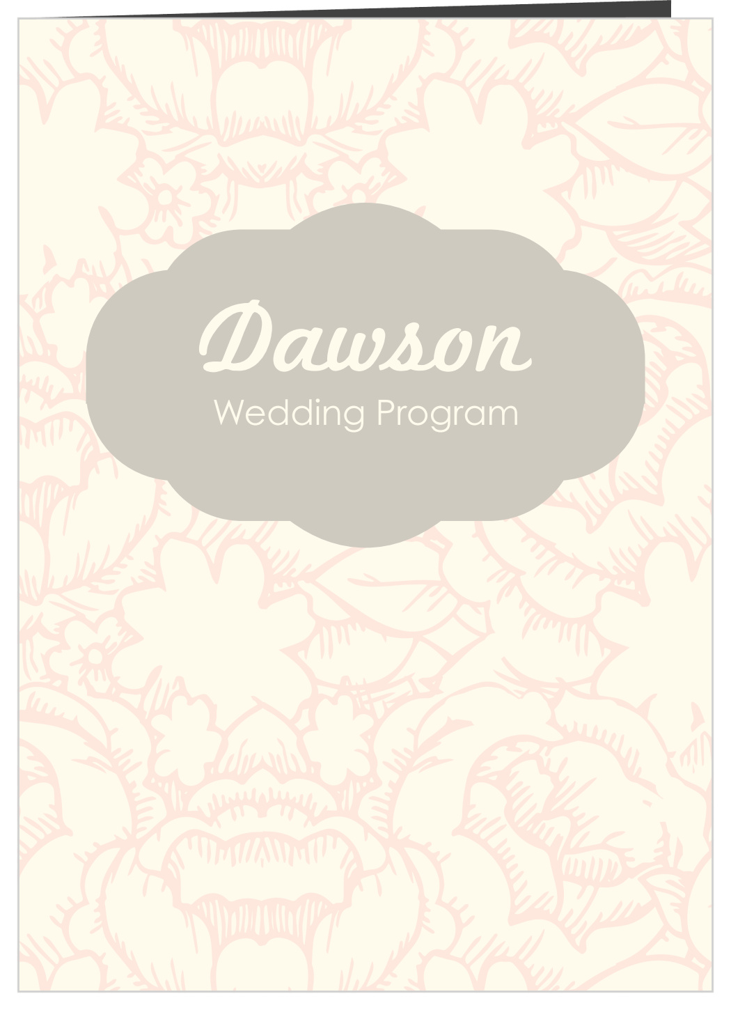 Subtle Peonies Wedding Programs