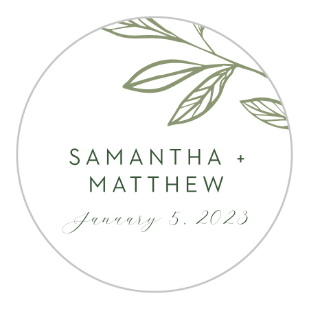 Wispy Leaves Wedding Stickers