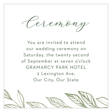 Wispy Leaves Ceremony Cards