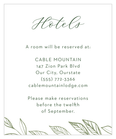 Wispy Leaves Accommodation Cards