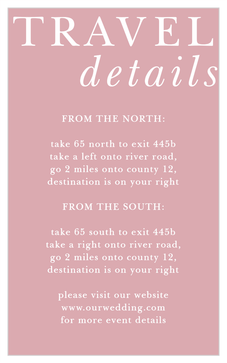 Simply Styled Direction Cards
