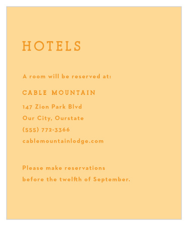Palm Springs Accommodation Cards