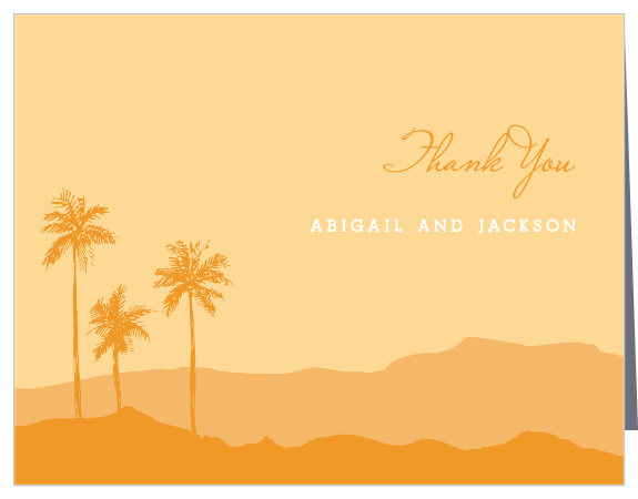 Share your appreciation with a touch of tropical trendiness with our Palm Springs Wedding Thank You Cards. 