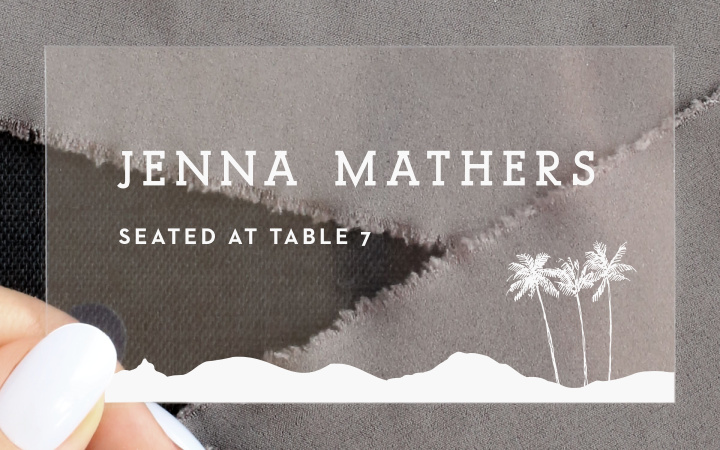 Palm Springs Clear Place Cards