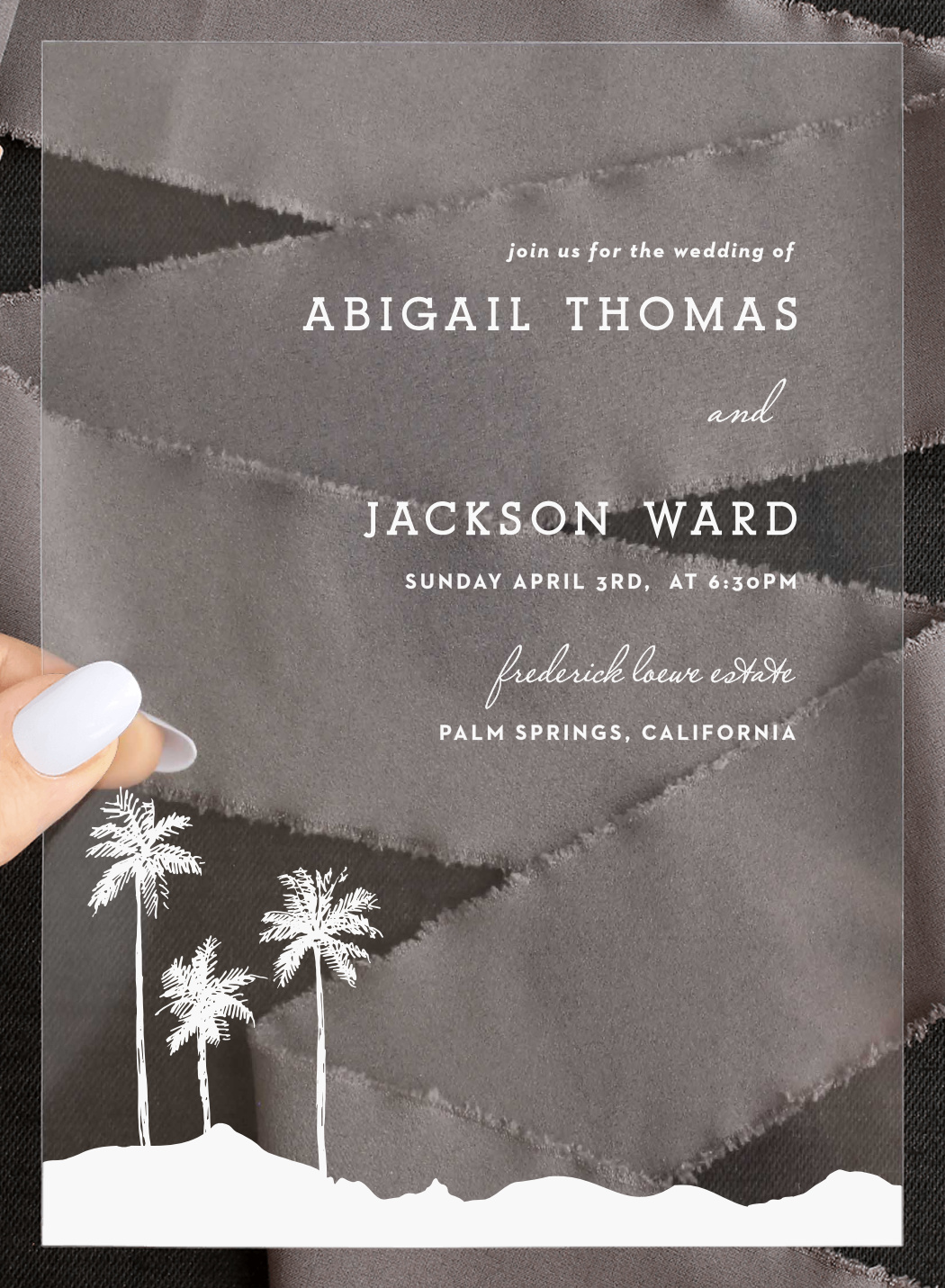 Palm Springs Clear Wedding Invitations