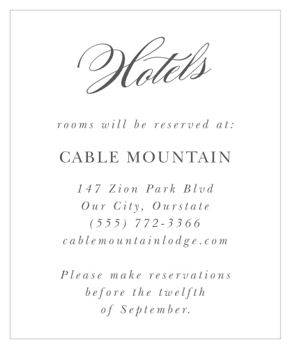 Simple Typography Accommodation Cards
