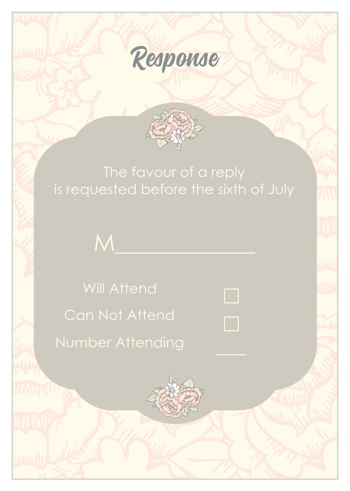 Subtle Peonies Response Cards