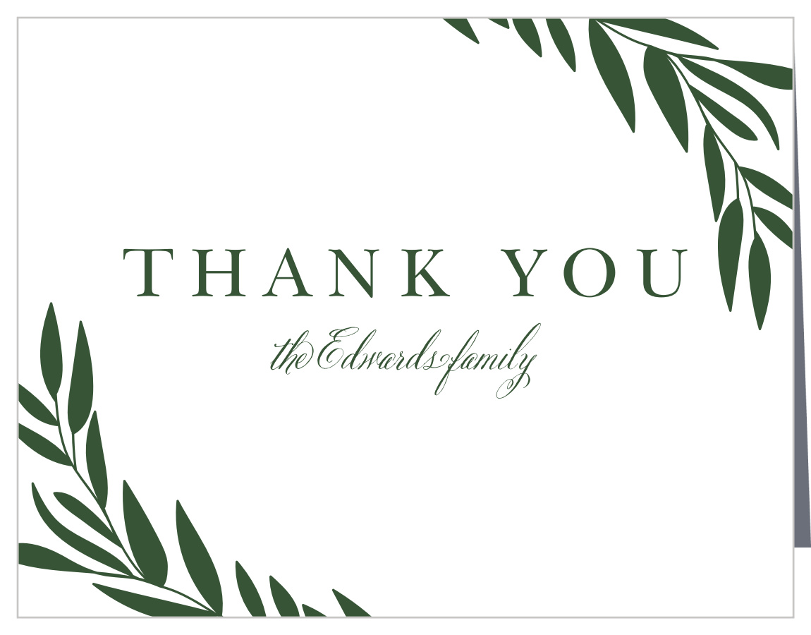 Greenery Leaves Wedding Thank You Cards