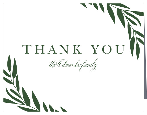 Greenery Leaves Wedding Thank You Cards