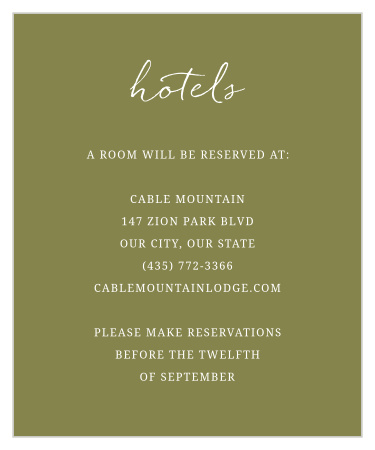 Botanical Monogram Accommodation Cards