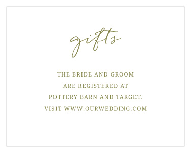 Inform friends and family where you would like your wedding gifts from with our Botanical Monogram Registry Cards.