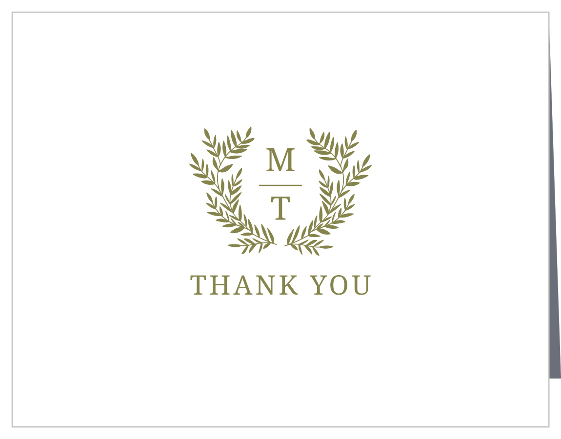 Botanical Monogram Wedding Thank You Cards